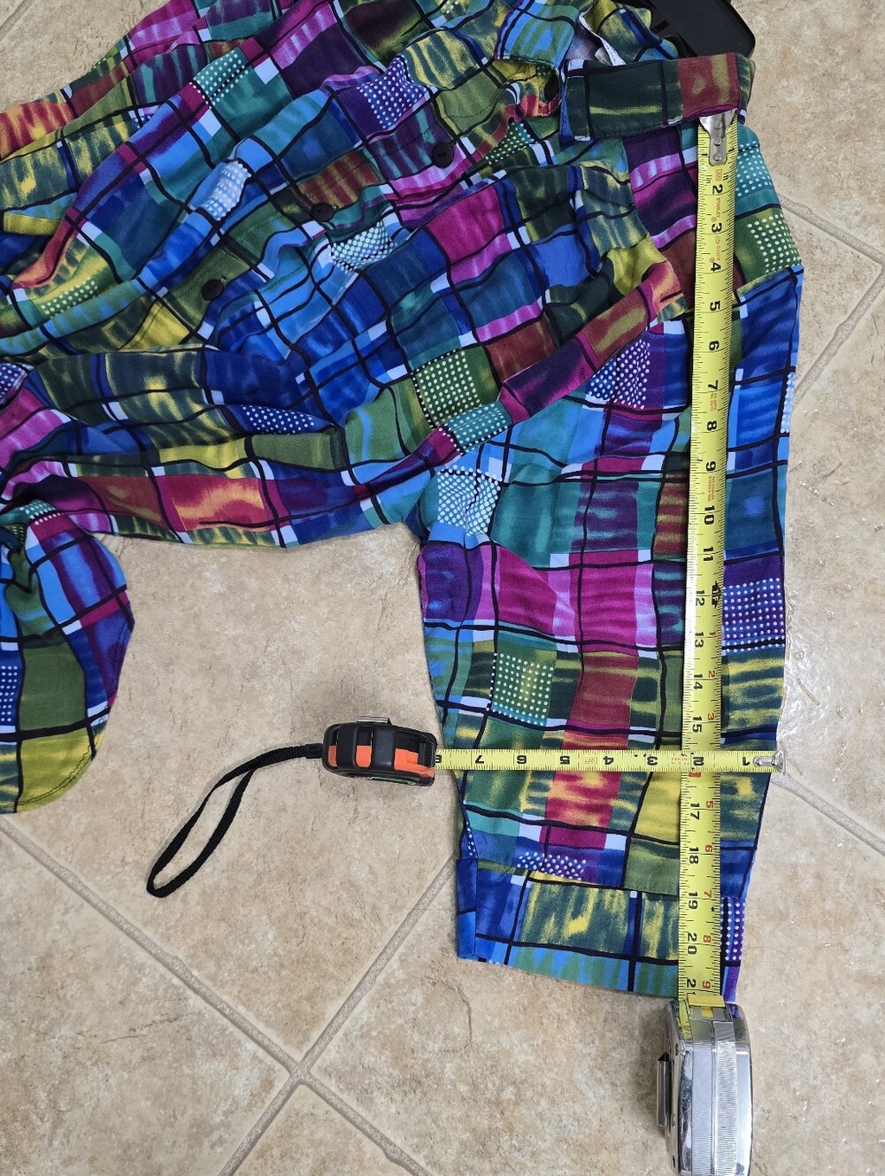 VNTG " A Personal Touch" Colorful Plaid-Print Button Front Blouse - Multicolor - Picture 3 of 4